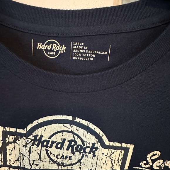 Hard Rock Cafe Honolulu Blue Short Sleeve T Shirt Men's Lg Embroidered NWT - Picture 4 of 11